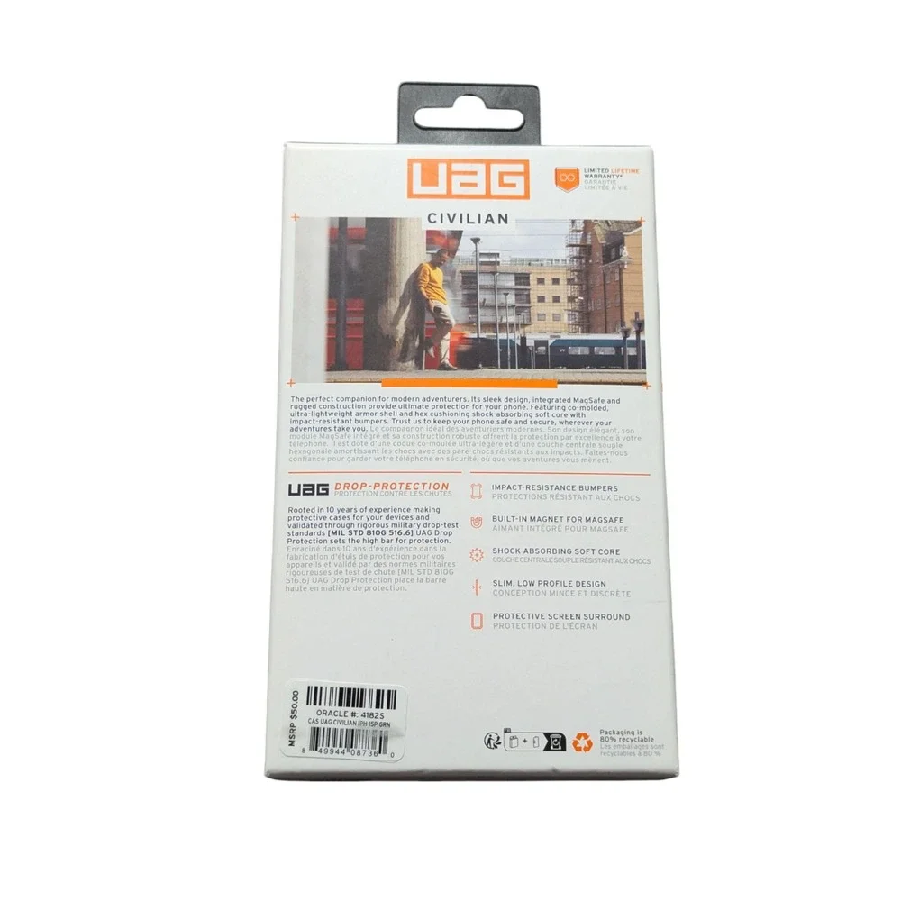 B7. UAG Civilian Series Hard shell Case W/Magsafe For iPhone 15 Pro - Olive Drab